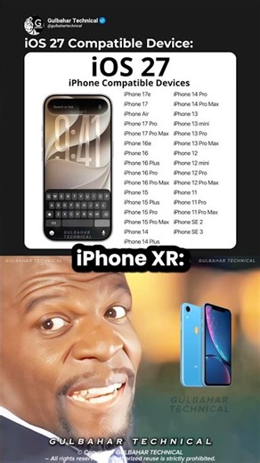 iOS 27 Compatible Devices List