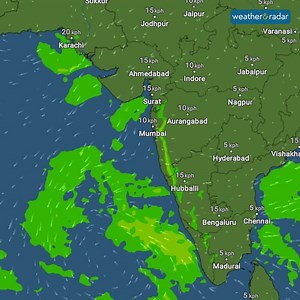 1.1K views · 35 reactions | ⚠️❗Very strong winds will be followed by rainfall, thunderstorms & lightning along the Konkan coast stretching into the landmass of #Maharashtra, #Goa & #Gujarat! Stay up to date with our free forecast: go.weatherandradar.in/hPTNU #mumbairains #surat #mumbai #pune #ahmedabad | Weather & Radar India | Facebook
