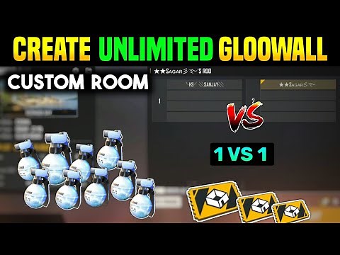 HOW TO CREATE CUSTOM ROOM IN FREE FIRE WITH UNLIMITED GLOO WALL || CREATE UNLIMITED GLOO WALL CUSTOM