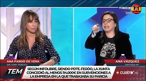 Ana Vázquez (PP) señala a Isabel Pardo de Vera por sus vínculos con Ábalos delante de su hermana: “Tu hermana fue a declarar por la trama de las mascarillas”. “¡Tú estás mal de la cabeza! ¿Qué tiene que ver el puesto de mi hermana?”. | El Bando Nacional