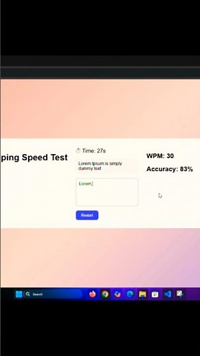 Typing Speed Test Website | HTML CSS JavaScript Project 🔥 | Real-Time & Accuracy ‪@CodeWithHarry‬
