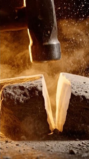 Stone Cracking ASMR 🔨💨 | Deep Dust Burst & Satisfying Split | No Talking #asmr #shorts