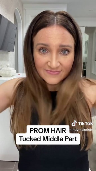 Prom Hair: Tucked Middle Part Hairstyle Inspiration