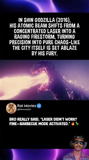 Shin Godzilla's Atomic Beam Shifts from a Concentrated Laser into a Raging Firestorm