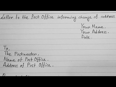 letter to the post office informing change of address