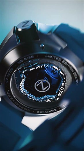 Nubeo Men's 44mm Megalodon Automatic Limited Edition Open Heart Rubber Strap Watch