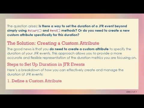 How to Explicitly Set the Duration of a JFR Event in Micrometer
