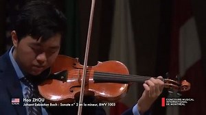 1.8K views · 32 reactions | 22-year-old Hao Zhou from United States has been announced as 1 of 12 Semi-Finalists at the 2019 Concours musical international de Montréal – in Montreal, Quebec, Canada https://theviolinchannel.com/montreal-international-violin-competition-2019-semi-finalists/ Hao Zhou | Bach | Sonata No. 2 in A Minor | Andante & Allegro | 2019 Montreal International Violin Competition | The Violin Channel | Facebook