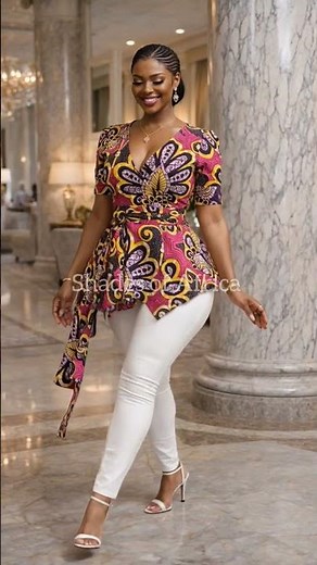 Luxury Ankara Peplum Top & White Pants Style 2026 | Elegant African Fashion Outfit Ideas #ankara