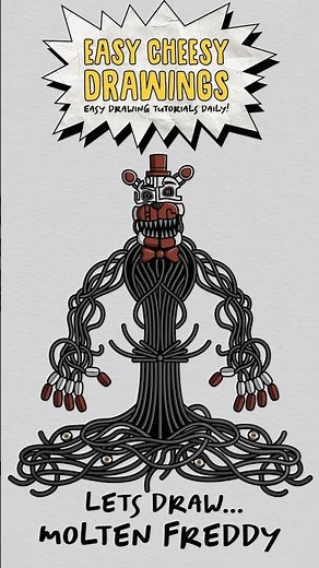 How to Draw MOLTEN FREDDY 😱🐻 (Five Nights at Freddy's) | Easy Step-By-Step Drawing Tutorial