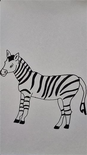 🦓 ZEBRA DRAWING #shorts #shortsfeed #trendingshorts #zebra