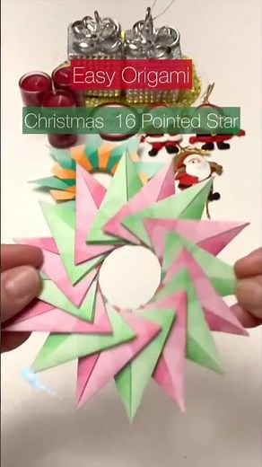 Amazing and Beautiful 16 Pointed Star DIY #papercrafts #christmascrafts #origamitutorial