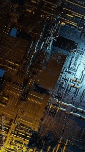 vertical video 3d animation - Model of alien Sci-fi city