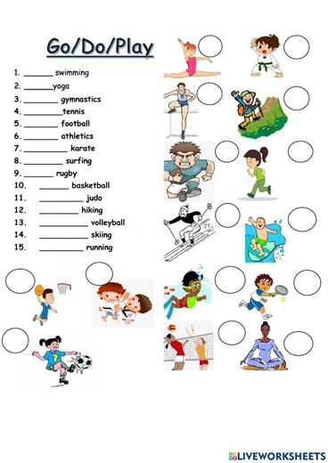 Do, play, go   sports worksheet