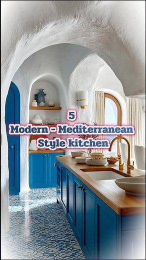 5 Minimal Mediterranean Kitchen Designs 🫒✨ Turn Your Home Into a Villa 🏝 #shorts
