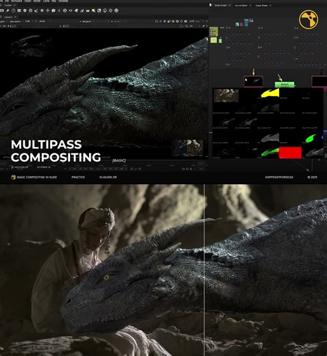 Multipass Compositing: Dragon VFX Breakdown #vfx #compositing #cg #vfxcompositing #nuke