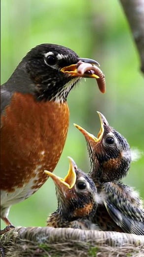 Mother Bird Feeds Her Babies in the Nest | Touching Nature Moment #bird #heavenlybird