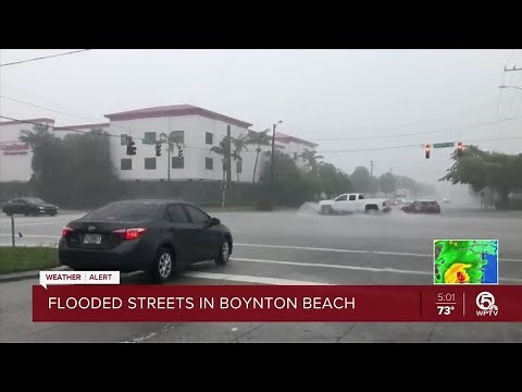 Strong storms hit Delray Beach, creates street flooding