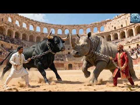 LEGENDARY CLASH: Rhino vs. Bull - Who survives in the arena? | 4K ⚔️