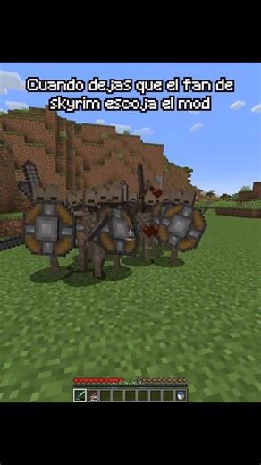 Skyrim Shield Skeleton mod #minecraft #minecraftshorts #minecraftmeme #memes