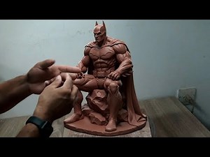 Making a Batman statue using clay