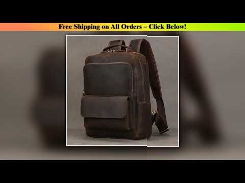 Crazy Horse Leather Backpack Bag For Man Male Genuine Leather Laptop Computer Backpacks Travel Bag