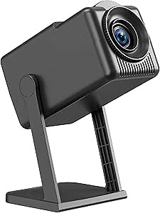 Mini Portable Projector with WiFi and Bluetooth, Smart Small Movie Projector 4k, 1080P Video Projector, Supports IOS/Android/Windows/HDMI/TV/Phone, for Indoor and Outdoor-Black