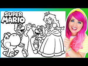 Coloring Super Mario, Luigi, Peach & Yoshi Coloring Pages | Prismacolor Markers