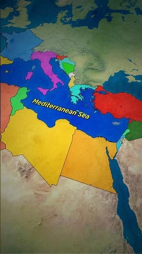Every country touching the Mediterranean Sea 🗺️ #geography #world #map