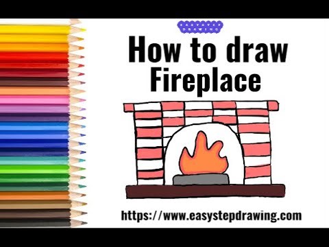 How to draw Fire Place in easy steps #easystepdrawing #fireplace #christmas