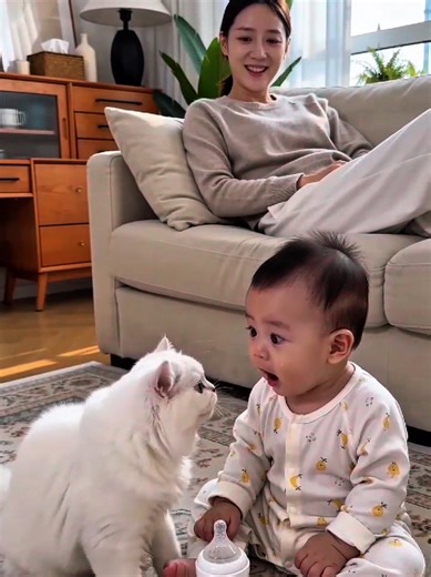 baby dog cat playing funny moments entertainment #baby #cat #dog #kidsfun #trending #entertainment #viral #fyp #foryou #foryoupage