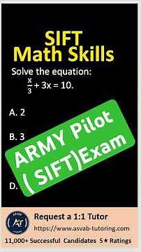 🔥 Army Pilot Exam (SIFT) Math Skills Review 🚁✈️#sift#armypilot