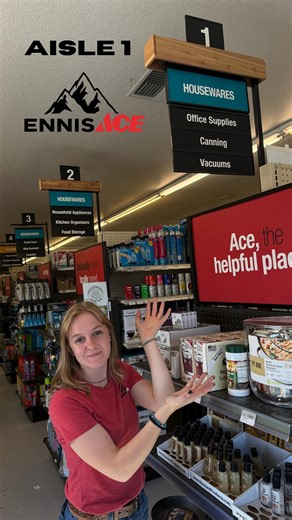 First stop: Aisle #1! Our remodel’s a maze of awesome, but don’t worry. Allison’s here to be your guide through the new Ennis ACE. | Ennis ACE Hardware