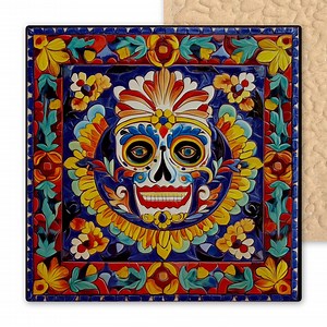Sugar Skull Wall Art Ceramic Tile Day of Dead Gift Mexican Decor Talavera Art Cultural Nature Gift - Etsy