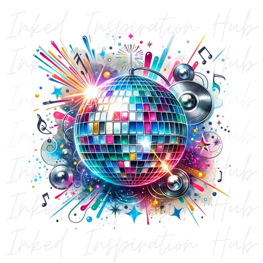 Watercolor Disco Ball PNG Clipart, Party Sublimation Design (digital Download) - Etsy