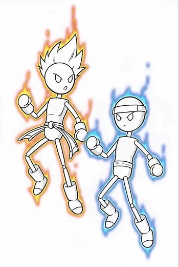 Fire vs Ice Stickman Fight 🔥❄️ | Epic Animation Battle #shorts