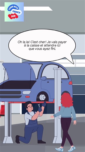 At the Garage with Mrs. Durand: French Lesson🇫🇷🚘 #learnfrench #french #viral #fyp #francais