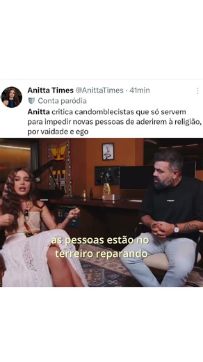 @anitta FALA SOBRE PRECONCEITO DENTRO DO CANDOMBLÉ #anitta #anittacy #equilibrivm