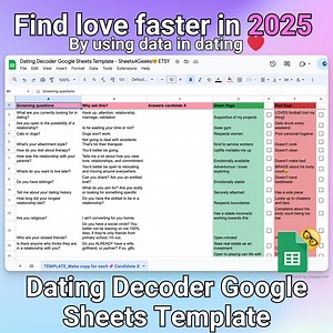 Dating Insights Decoder: Google Sheets Template (instant Download) - Etsy Australia