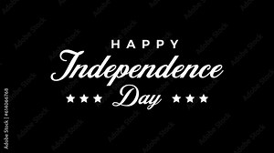 Happy independence day animation on black and green background. Independence day of america. National Day Celebration. United States of America. July 4. Text animation. handwriting animated