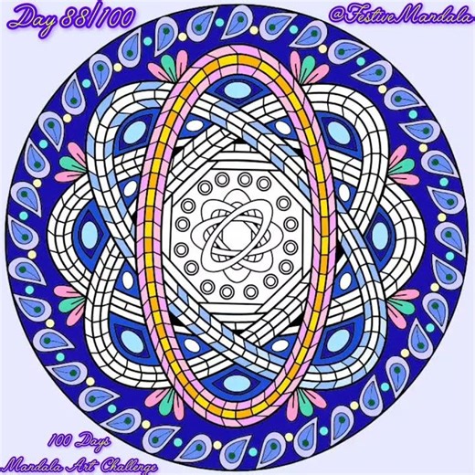 ⚛️ Day 88/100 |💢 Mandala Science Art ⚛️| 100 Days Mandala Art Challenge ❤️‍🔥 #shorts