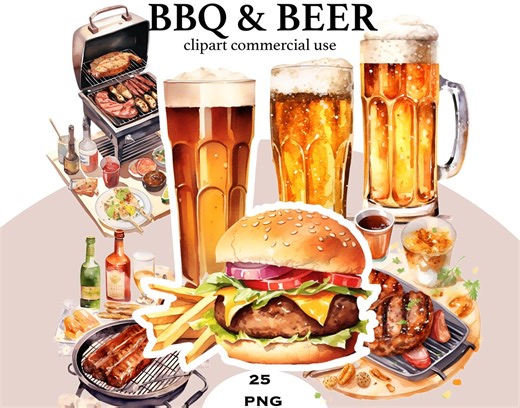 BBQ and Beer Clipart Bundle, Grill Master PNG Graphics (digital Download) - Etsy