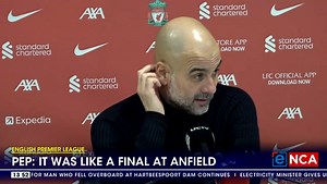 2.5K views · 96 reactions | Manchester City Manager Pep Guardiola admits that their 1-1 draw against Liverpool at Anfield on Sunday was always going to be a difficult task for his team. Meanwhile, Liverpool Manager Jurgen Klopp says he's happy his team remains in the title fight. #DStv403 #eNCA | eNCAnews | Facebook
