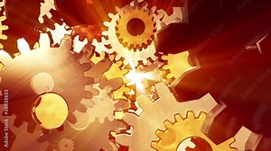 Gears Turning - 3D Fly Through (Loop)