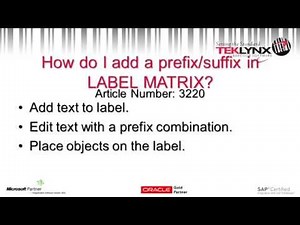TekTip: How to Add a Prefix/Suffix in LABEL MATRIX