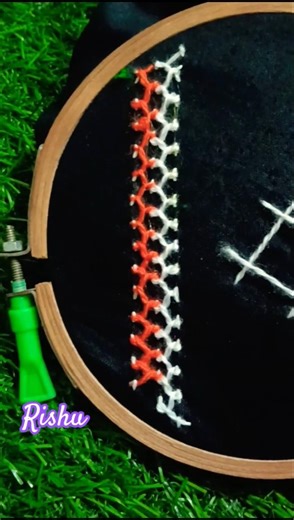 beautiful threads embroidery design tutorial 😍🪡 #diynstitch #threadart #beginnersstitch #sewing #sew