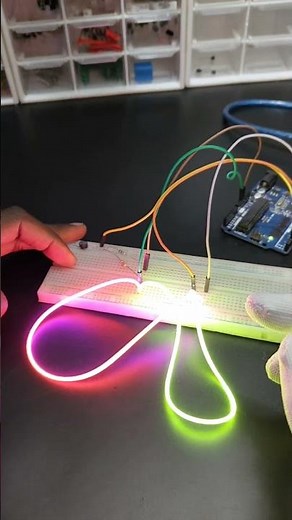 Amazing flexible fluorescent LEDs with arduino #led #electronics