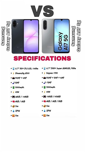 Galaxy a07 vs Galaxy a17!!! #shorts #samsung
