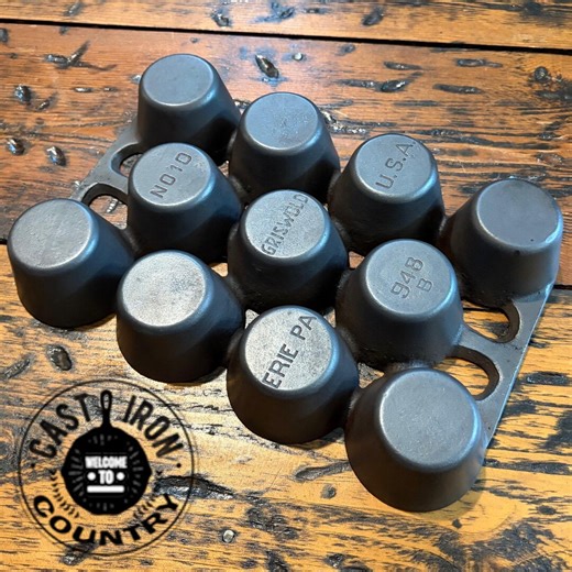 Griswold #10 Muffin Pan, Beautifully Restored No. 948B Cast Iron C. 1910s. Popover Pan Pleasure! - Etsy