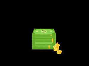 Download money stack with dollars and gold coins transparent background for free